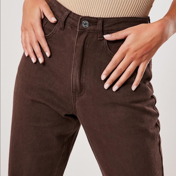 ▪️sold▪️missguided mom jeans brown high waisted - Picture 3 of 8